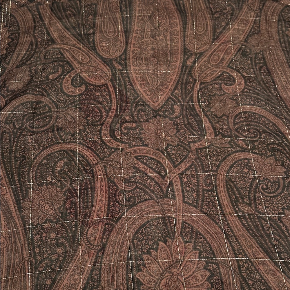 Valentino Brown and Black Paisley Scarf - Picture 6 of 10